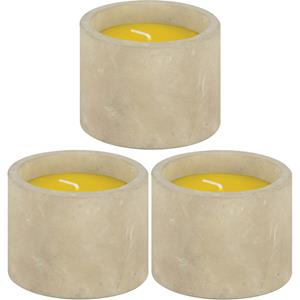 Fancy Flames 3x Citrus Geurkaars In Betonnen Houder 8.5 X 7 Cm Brandduur 10 Uur - Geurkaarsen