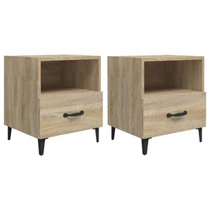 VidaXL Nachtkastjes 2 St Bewerkt Hout Sonoma Eikenkleurig