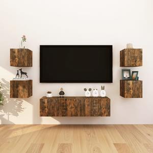 VidaXL Tv-wandmeubelen 8 St 30,5x30x30 Cm Gerookt Eikenkleurig