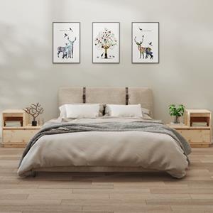 VidaXL Nachtkastjes 2 St 60x34x51 Cm Massief Grenenhout