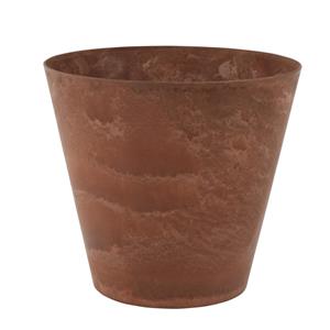 Steege Plantenpot/bloempot tijdloze natuursteen look Dia 27 cm en Hoogte 24 cm in het Artstone dark terra cotta voor binnen/buiten