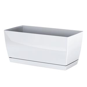 Prosperplast Plantenpot/bloempot kunststof glanzend parel wit 40 x 19 x 18 cm voor binnen/buiten