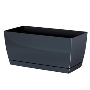 Prosperplast Plantenpot/bloempot kunststof glanzend antraciet grijs 40 x 19 x 18 cm voor binnen/buiten