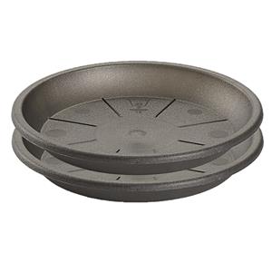 Forte Plastics Set van 7x stuks water opvangschaal bakje Planten/bloempot antraciet grijs rond 32 cm - Kunststof - Pot van 40/45 cm diameter
