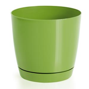 Prosperplast Plantenpot/bloempot kunststof rond glanzend kiwi groen dia 21 x hoogte 19 cm voor binnen/buiten