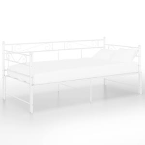 vidaXL Ausziehsofa Bettgestell Weiß Metall 90x200 cm 