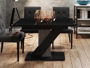 Mobistoxx Verlengbare eettafel MAEVA 120>160 cm hoogglans zwart/beton