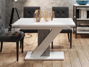 Mobistoxx Verlengbare eettafel MAEVA 120>160 cm hoogglans wit/beton