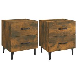 VidaXL Nachtkastjes 2 St 40x35x47,5 Cm Gerookt Eikenkleurig