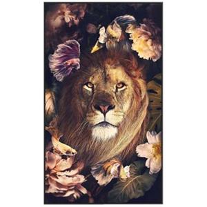 Leen Bakker Schilderij Leeuw Met Bloemen - multikleur - 118x70 cm