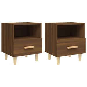 VidaXL Nachtkastjes 2 St 40x35x47 Cm Bruineikenkleurig