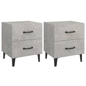 VidaXL Nachtkastjes 2 St 40x35x47,5 Cm Betongrijs