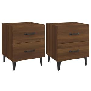 VidaXL Nachtkastjes 2 St 40x35x47,5 Cm Bruineikenkleurig