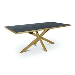 Stalux Eettafel Gijs goud / zwart eiken