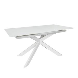 Kave Home Uitschuifbare Eettafel Atminda Glas, 160-210 x 90cm - Wit