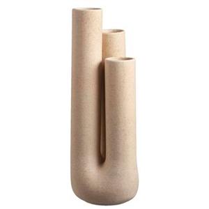 Leen Bakker Vaas Tube - zandkleur - keramiek - 34xø12 cm