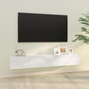vidaXL TV-Schrank TV-Wandschränke 2 Stk Hochglanz-Weiß 100x30x30cm Holzwerkstoff Lowboar