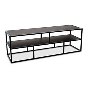 STALUX Tv-meubel Luuk zwart / lederlook bruin