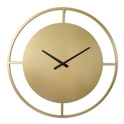 Lw Collection Wandklok Danial goud 60cm - Wandklok modern - Stil uurwerk - Industriële wandklok