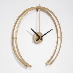 Lw Collection Wandklok Denzel goud 82cm - Wandklok modern - Stil uurwerk - Industriële wandklok