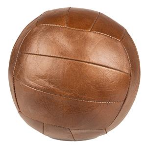 Clayre & Eef Beeld Ø 22 Cm Bruin Leder Rond Woonaccessoires Beeld Decoratie Decoratieve Accessoires Bruin