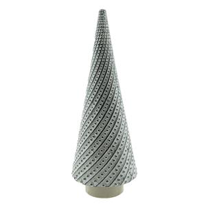 Clayre & Eef Beeld Kerstboom 22 Cm Grijs Porselein Kerstdecoratie Beeld Decoratie Decoratieve Accessoires Grijs