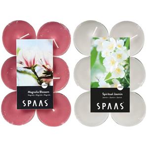 Candles by Spaas Geurkaarsen - 24x Stuks In 2 Geuren Jasmin En Magnolia Flowers - Geurkaarsen