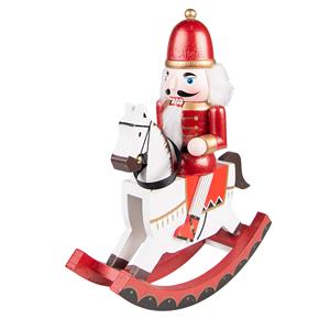 Clayre & Eef Beeld Notenkraker 30 Cm Rood Groen Kunststof Kerstdecoratie Beeld Decoratie Decoratieve Accessoires Rood
