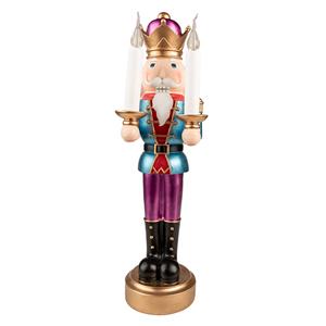 Clayre & Eef Beeld Notenkraker 41 Cm Blauw Paars Kunststof Kerstdecoratie Beeld Decoratie Decoratieve Accessoires