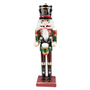 Clayre & Eef Beeld Notenkraker 30 Cm Groen Rood Kunststof Kerstdecoratie Beeld Decoratie Decoratieve Accessoires