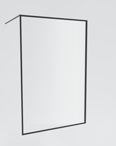 Balmani Framed inloopdouche 140 x 210 cm reliëf glas mat zwart profiel