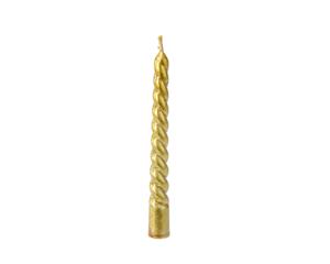 Decoris everlands kunstkerstboomkaarsjes Swirl Wax Goud Ø1,2x10cm Verpakt Per 8