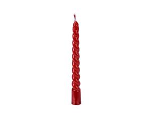 Decoris everlands kunstkerstboomkaarsjes Swirl Wax Rood Ø1,2x10cm Verpakt Per 8