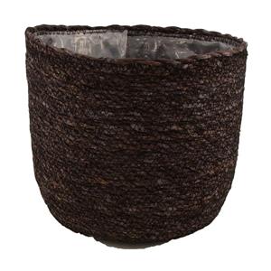 Massamarkt Dijk Natural Collections Mand Zeegras Met Plastic Inleg Ø22x20cm Zwart