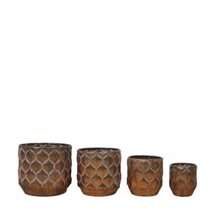 Massamarkt Dijk Natural Collections Bloempotset 4-delig Metaal Met Plastic Inleg