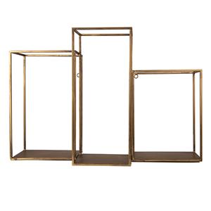 Clayre & Eef Wandrek 65x19x44 Cm Goudkleurig Ijzer Muurrek Goudkleurig Muurrek