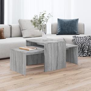 VidaXL Salontafelset 100x48x40 cm bewerkt hout grijs sonoma eikenkleur