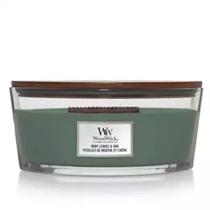 Woodwick Mint Leaves & Oak Ellipse Candle