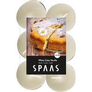 Candles by Spaas 60x Geurtheelichtjes White Cake Vanilla/wit 4,5 branduren -