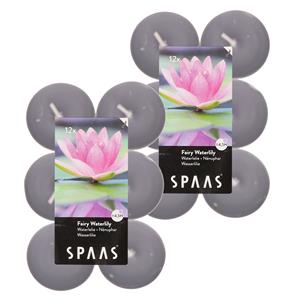 Candles by Spaas 60x Geurtheelichtjes Fairy Waterlily/blauw 4,5 branduren -