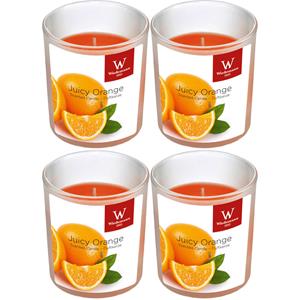 Trend Candles 6x Geurkaarsen sinaasappel in glazen houder 25 branduren -