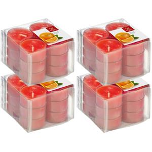 Trend Candles 48x Geurtheelichtjes sinaasappel/oranje 4 branduren -