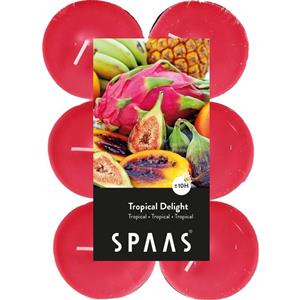 Candles by Spaas 48x Maxi geurtheelichtjes Tropical Delight/fuchsia 10 branduren -