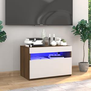 vidaXL TV-Schrank mit LED-Leuchten Braun Eichen-Optik 60x35x40 cm 