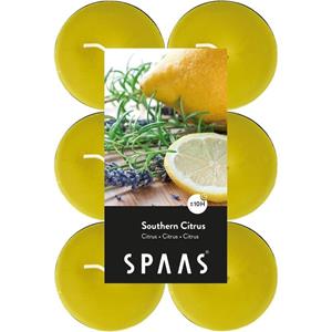 Candles by Spaas 60x Maxi geurtheelichtjes Southern Citrus/geel 10 branduren -