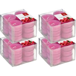 Trend Candles 72x Geurtheelichtjes cranberry/roze 4 branduren -