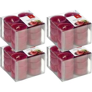 Trend Candles 72x Geurtheelichtjes gebakken appel/bordeauxrood 4 branduren -