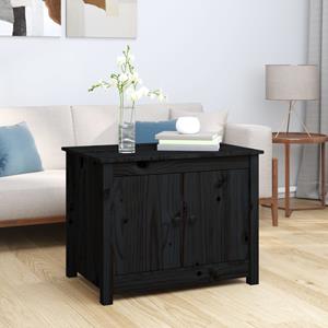 VidaXL Salontafel 71x49x55 cm massief grenenhout zwart