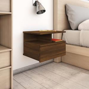 VidaXL Nachtkastjes 2 St Zwevend 40x31x27 Cm Bewerkt Hout Bruineiken