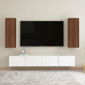 VidaXL Tv-meubelen 2 st 30,5x30x90 cm bewerkt hout bruineikenkleurig
